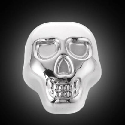 5pcs Reusable Stainless Steel Skull Ice Cube - Quick-Freeze, Food Grade Metal skull