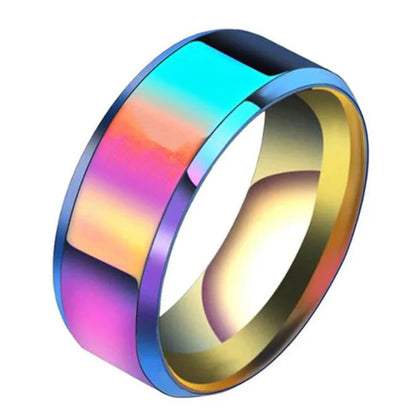 6 Colors Classic 8mm Brushed Stainless Steel Ring