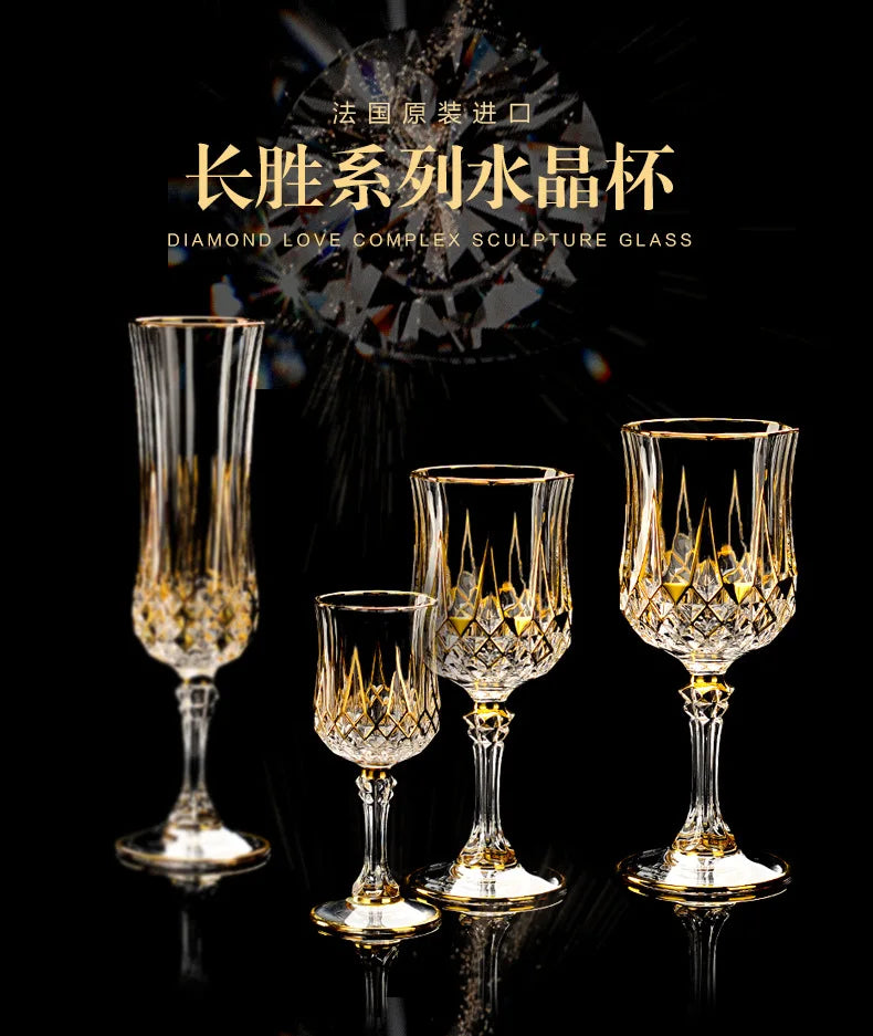 Golden Luxury Line Whiskey Glasses - Multi Functional Crystal Glases For Wine, Whisky, Beer & Cocktails