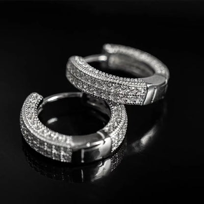 Unisex Different hoop style Iced Out CZ  Earrings