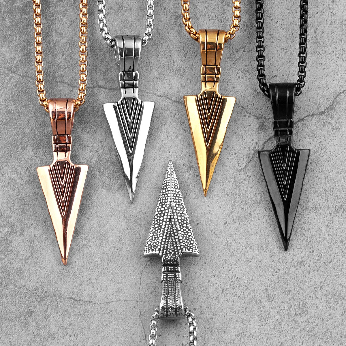 Spartan Spearhead Pendant Necklaces - Stainless Steel & Different Variants