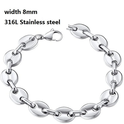 Figaro Stainless Steel Cuban Chain Bracelets