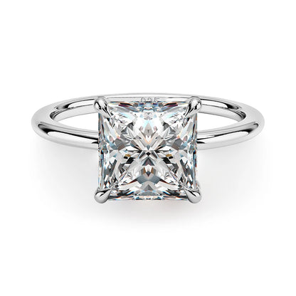 Kirin Palace 5mm Princess Cut Moissanite VVS1 D Colour Ring With s925 Sterling Sliver Plated Or 18k Yellow Gold