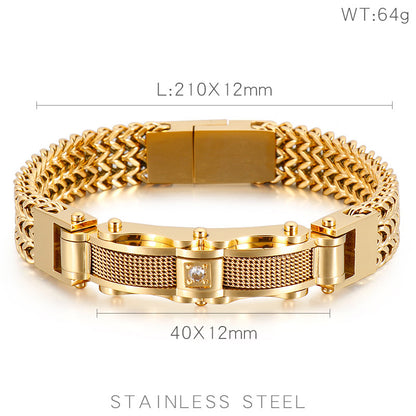 Fashionable and Trendy Bracelet - High-quality Stainless Steel Electroplated Inlaid Zirconia