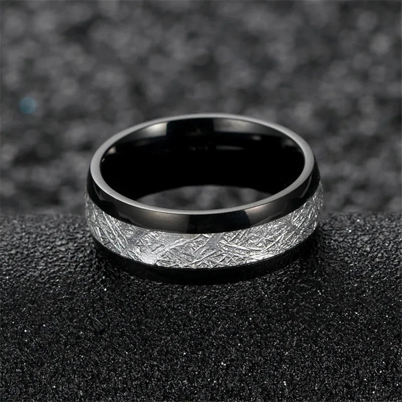 Silk Grain Stainless Steel Ring For Men Women Jewelry