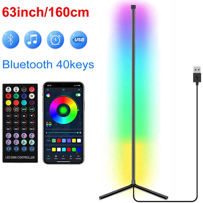 Tuya Smart LED RGB corner Floor Lamp - 160cm, Dimmable RGB and Mood Lighting.