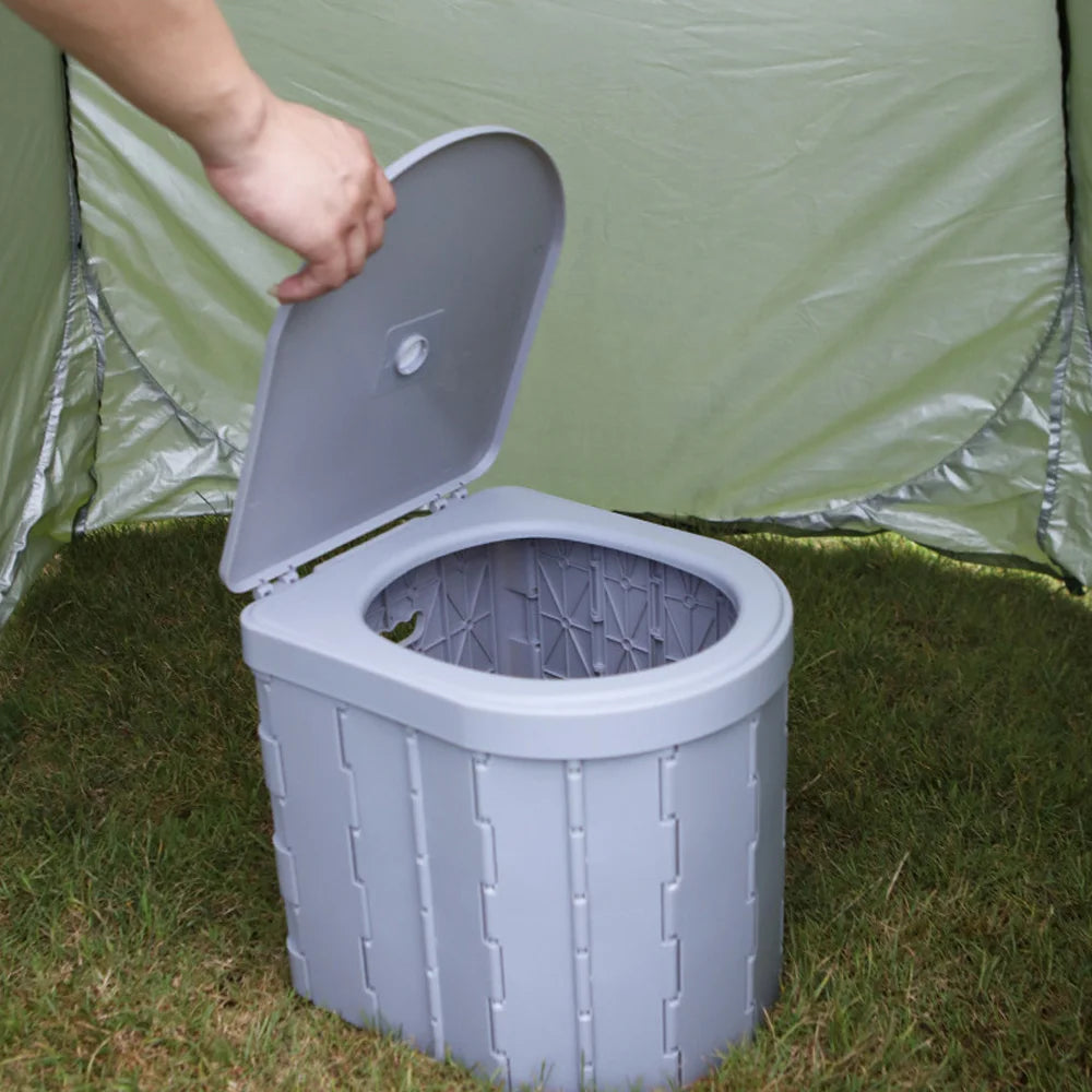 Portable & Folding Toilet Or Trashbin Odor-proof Non-slip For Camping & Travel