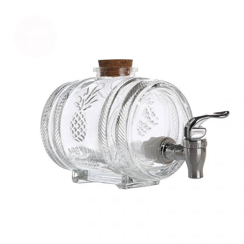 Classical home fashiond glass barrel decanter - With Wooden Support Stand For Liquor, Scotch, Bourbon, whiskey & wine