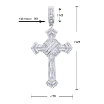 ATJMLADY Iced Out Cubic Zircon Cross Pendant for Men & Women