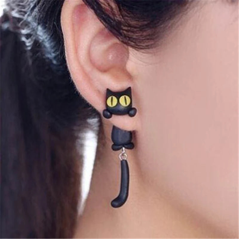 Handmade Different Style Cartoon 3D Polymer Clay Animal Earrings