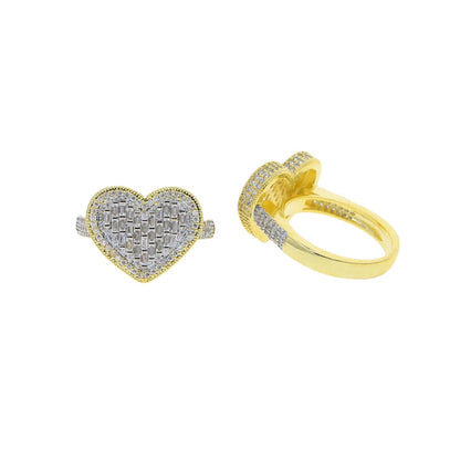 IDOWAITTING Different Variety Iced Out Heart Ring Micro Paved Cubic Zirconia & S925 Silver Rings