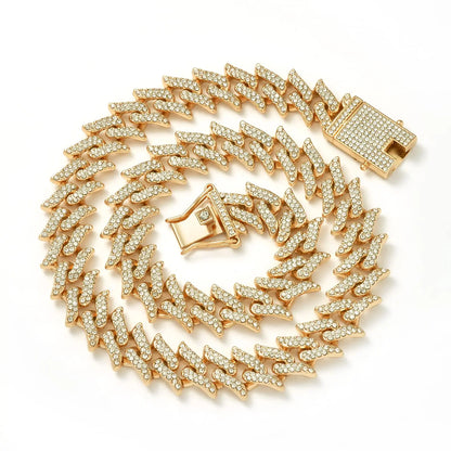 ULJ Iced Out 16mm Reinstones Cuban Chain for Men