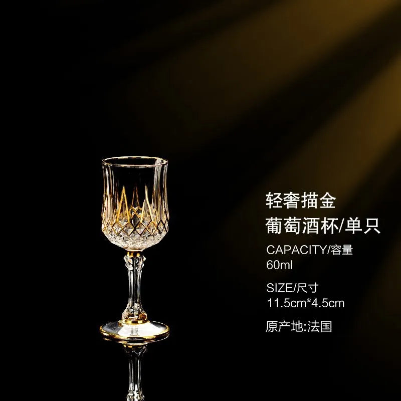 Golden Luxury Line Whiskey Glasses - Multi Functional Crystal Glases For Wine, Whisky, Beer & Cocktails