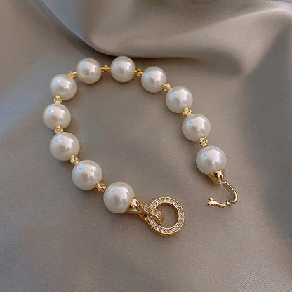 Natural Pearl Bracelets For Women With Zirconia Connector