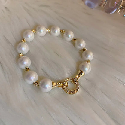 Natural Pearl Bracelets For Women With Zirconia Connector