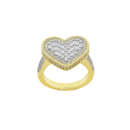 IDOWAITTING Different Variety Iced Out Heart Ring Micro Paved Cubic Zirconia & S925 Silver Rings