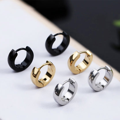 1 Pairs Multi  Black/Gold & Silver Colour Stainless Steel Earring