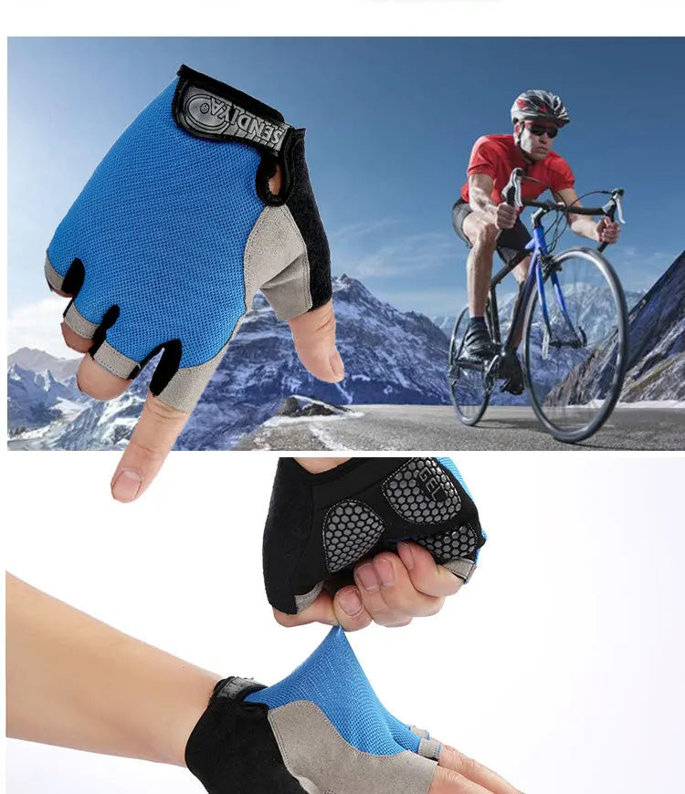 Men & Woman Cycling Bicycle Gloves Half Finger - Breathable, Anti-slip, Training Gloves