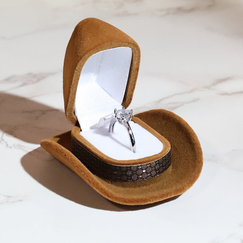 Western Cowboy Hat Ring Box