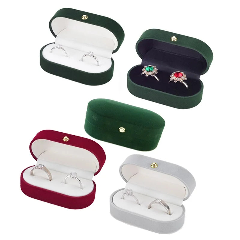 Velvet Double Ring Jewelry Case