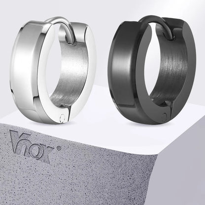 Vnox Small Hoop  Earrings, Polished Surface With Stainless Steel & Slant Edge