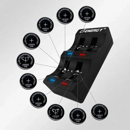 8 Slot Lithium Coin Battery Smart Charger For 1220 1240 1620 1632 2032 2025 2016 2430 2440 2450 2477 Travel Portable Charger