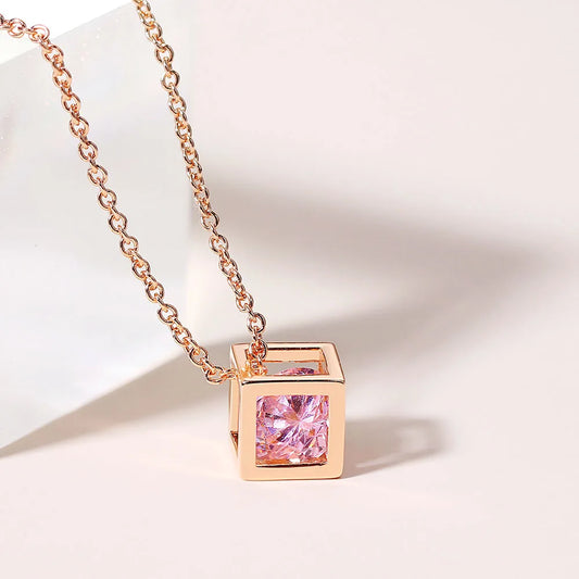 ZHOUYANG Cube Zircon Necklace For Women