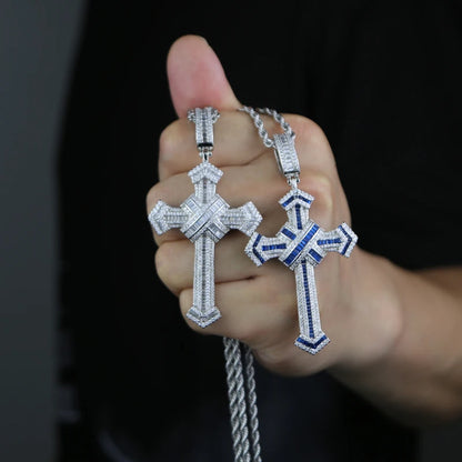 ATJMLADY Iced Out Cubic Zircon Cross Pendant for Men & Women