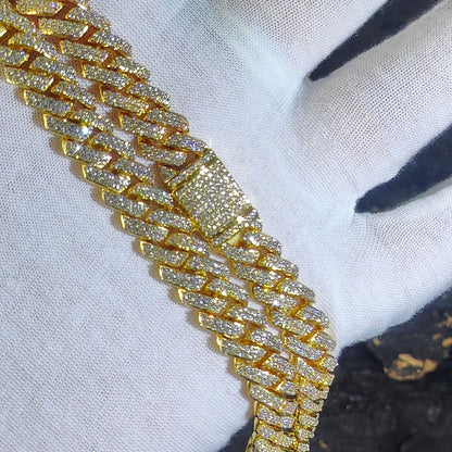 Cuban 7-24 Inch Iced Out Link Necklace for Men & Women - Silver & Gold Plated