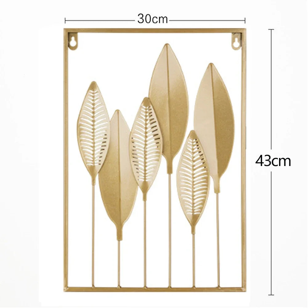 Metal Nordic Colored Leaf Wall Hanging pieces