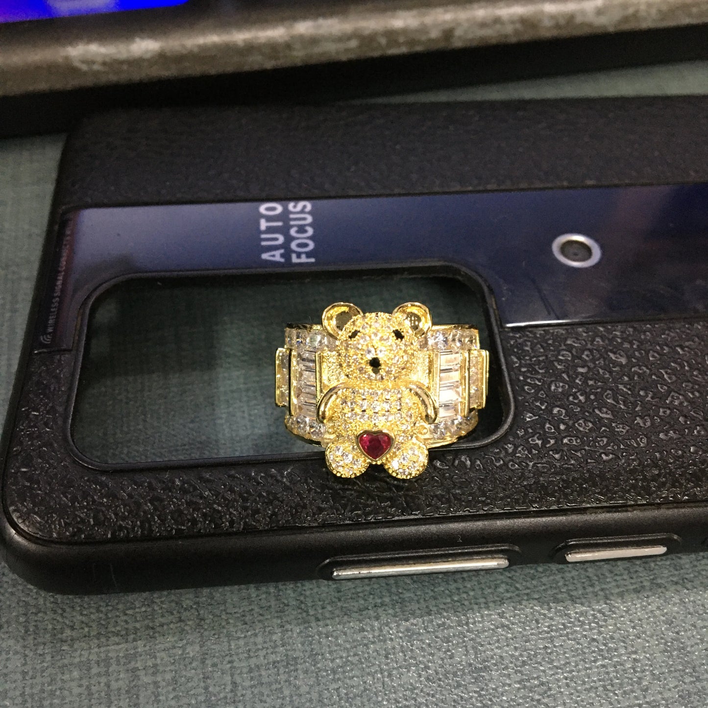 THE BLING KING 3D Love Teddy Bear Ring Iced Out 5A+ Baguettecz Cubic Zirconia Ring