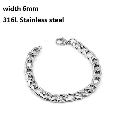 Figaro Stainless Steel Cuban Chain Bracelets