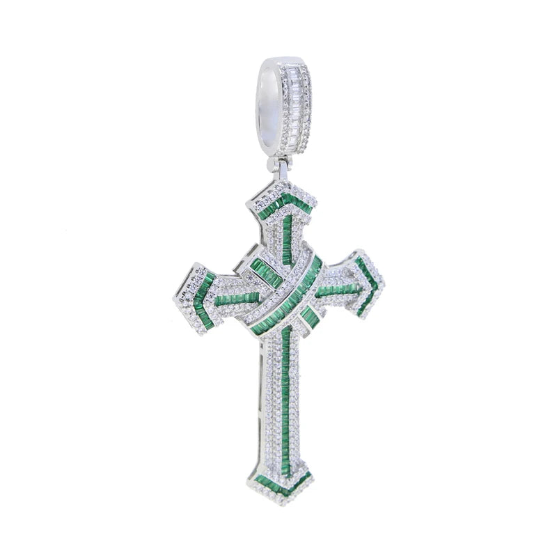 ATJMLADY Iced Out Cubic Zircon Cross Pendant for Men & Women