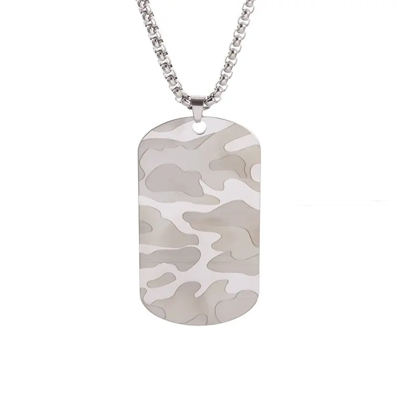 Multiple Variants of Stainless Steel Chains With Pendants - Military Camouflage, Dog, Warrior Helmet