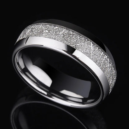 Silk Grain Stainless Steel Ring For Men Women Jewelry