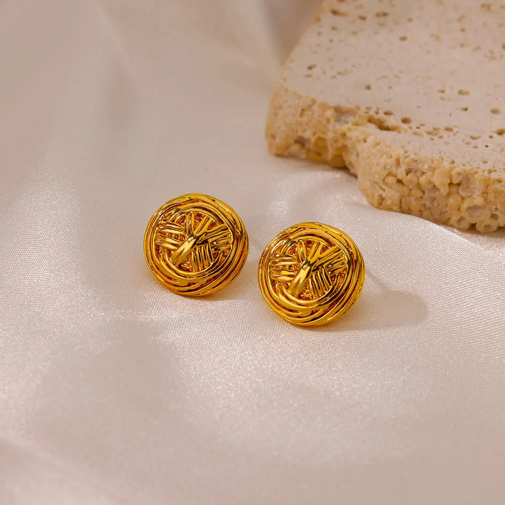 Multiple Styles Golden Colour Stainless Steel Earrings