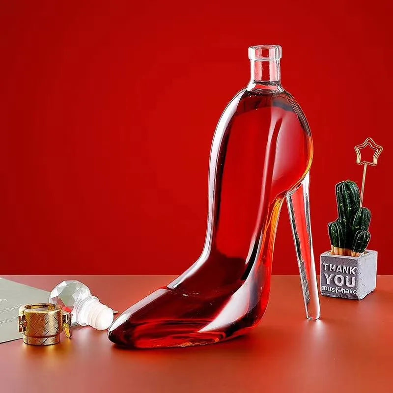 350ml and 700ml High-heeled Shoe Decanter - Empty Bottle, Glass Thickened Decanter