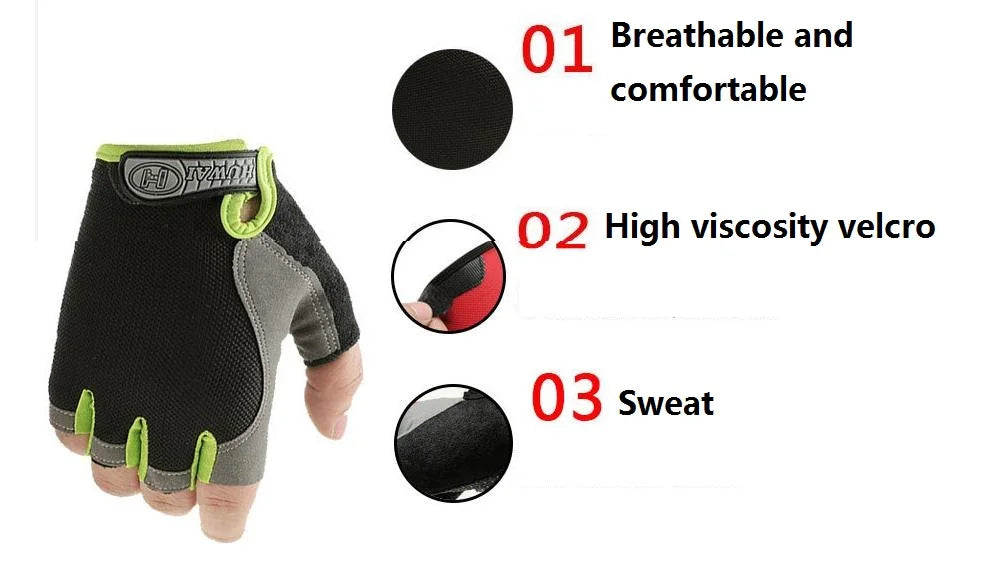 Men & Woman Cycling Bicycle Gloves Half Finger - Breathable, Anti-slip, Training Gloves