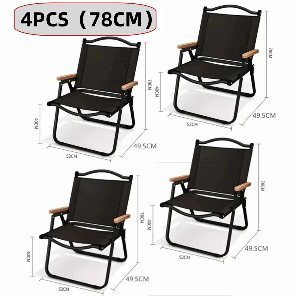 XIAOTREE 1/2 or 4 Outdoor Comfortable Wooden Portable Camping Chairs