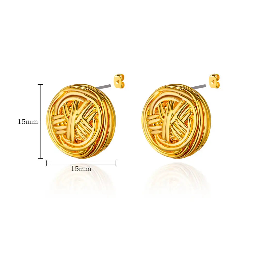 Multiple Styles Golden Colour Stainless Steel Earrings