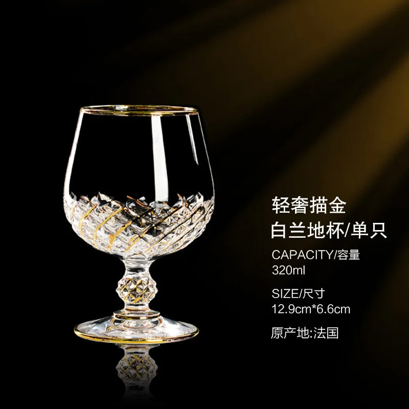 Golden Luxury Line Whiskey Glasses - Multi Functional Crystal Glases For Wine, Whisky, Beer & Cocktails