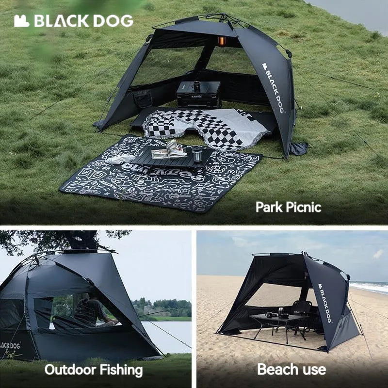 Naturehike Black Automatic Sunshade Camping Dome Tent For 2-3 People Outdoor portable 150D Waterproof 3000mm