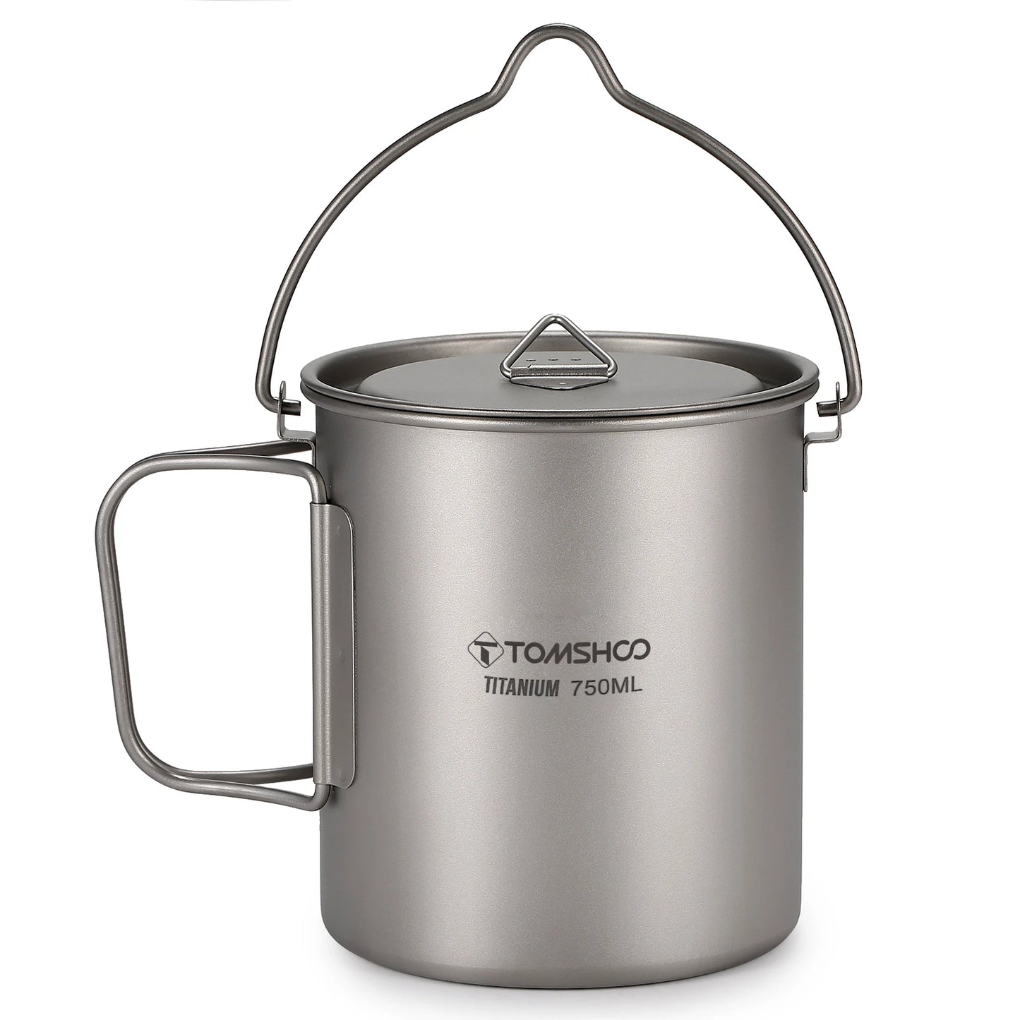 Tomshoo 3 PCS Outdoor Ultralight Titanium Cookware Set 750ml Pot & 450ml Water Cup Mug