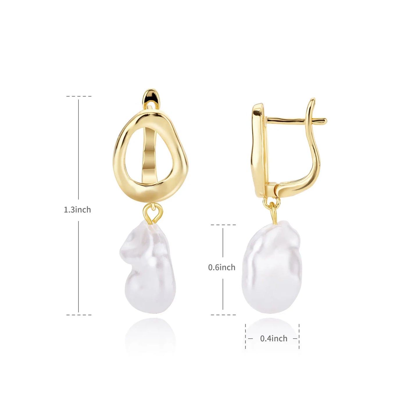 HPTOTMG Different Style Stainless Steel Pearl Earrings