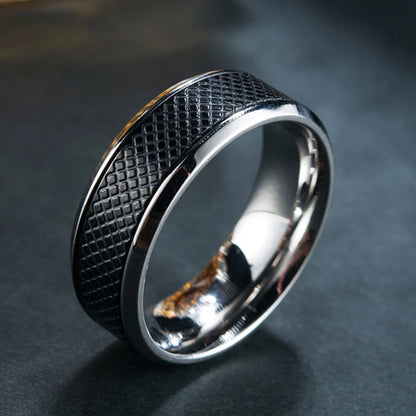 Classic 8mm Black Stainless Steel Ring