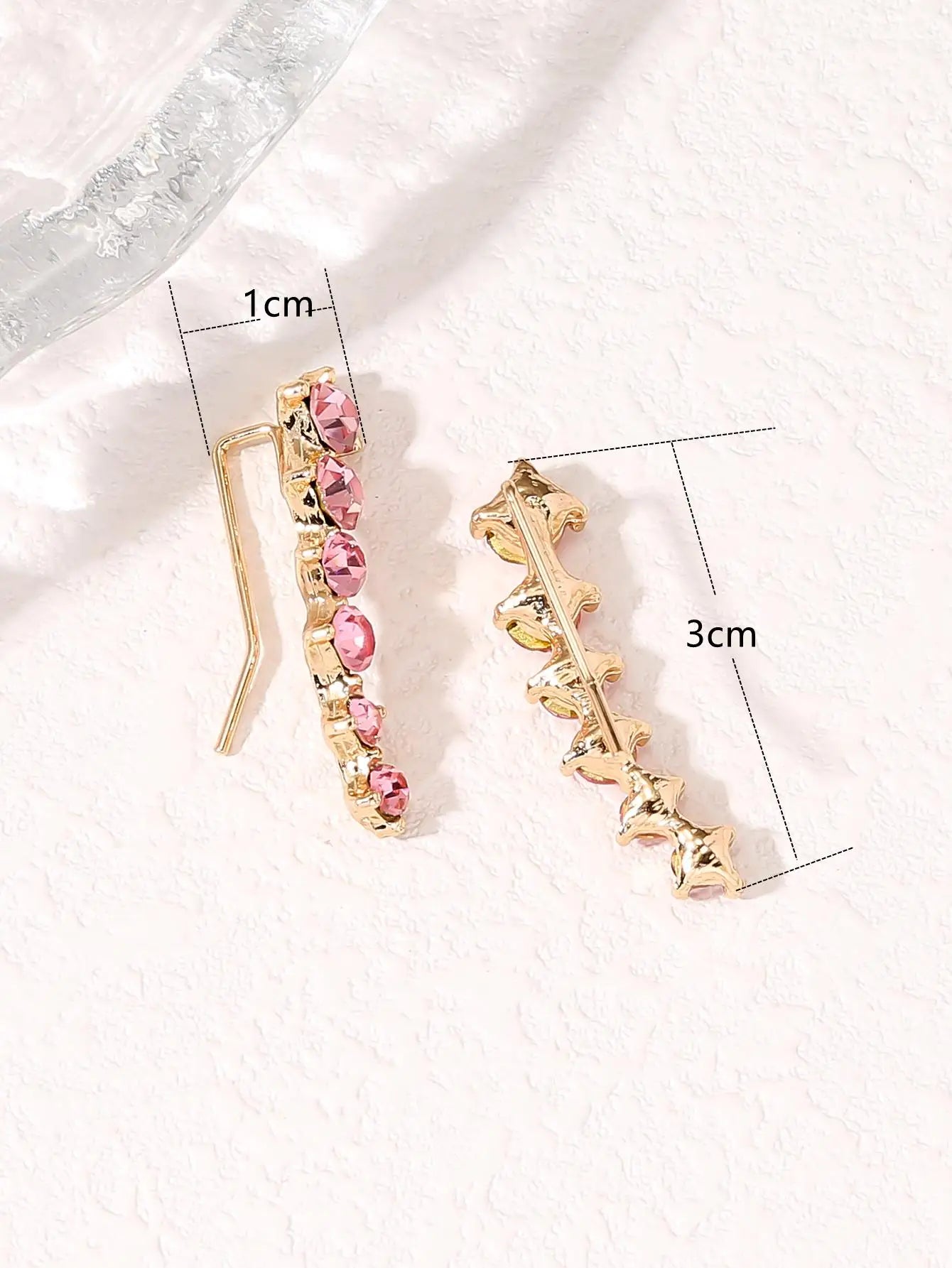 Elegant Multi Colour 6 Gem Rhinestone Ear Clip Earrings