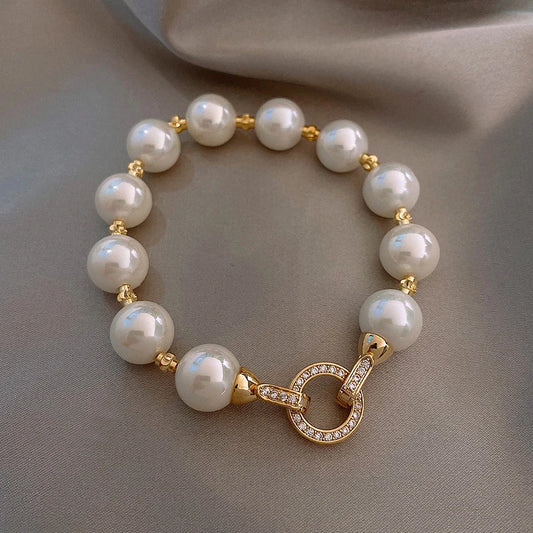 Natural Pearl Bracelets For Women With Zirconia Connector