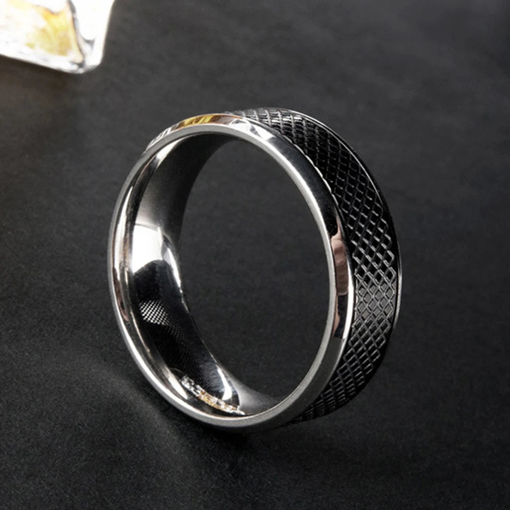 Classic 8mm Black Stainless Steel Ring