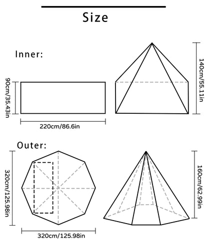 Top Lander Ultralight Double Layer Tipi Teepee Tent