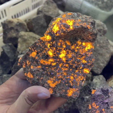 500g Natural American Yooperlites Flame Stones Fluorescent Stone Energy Reiki Specimens Aquarium Home Room Decor Gems Crystal